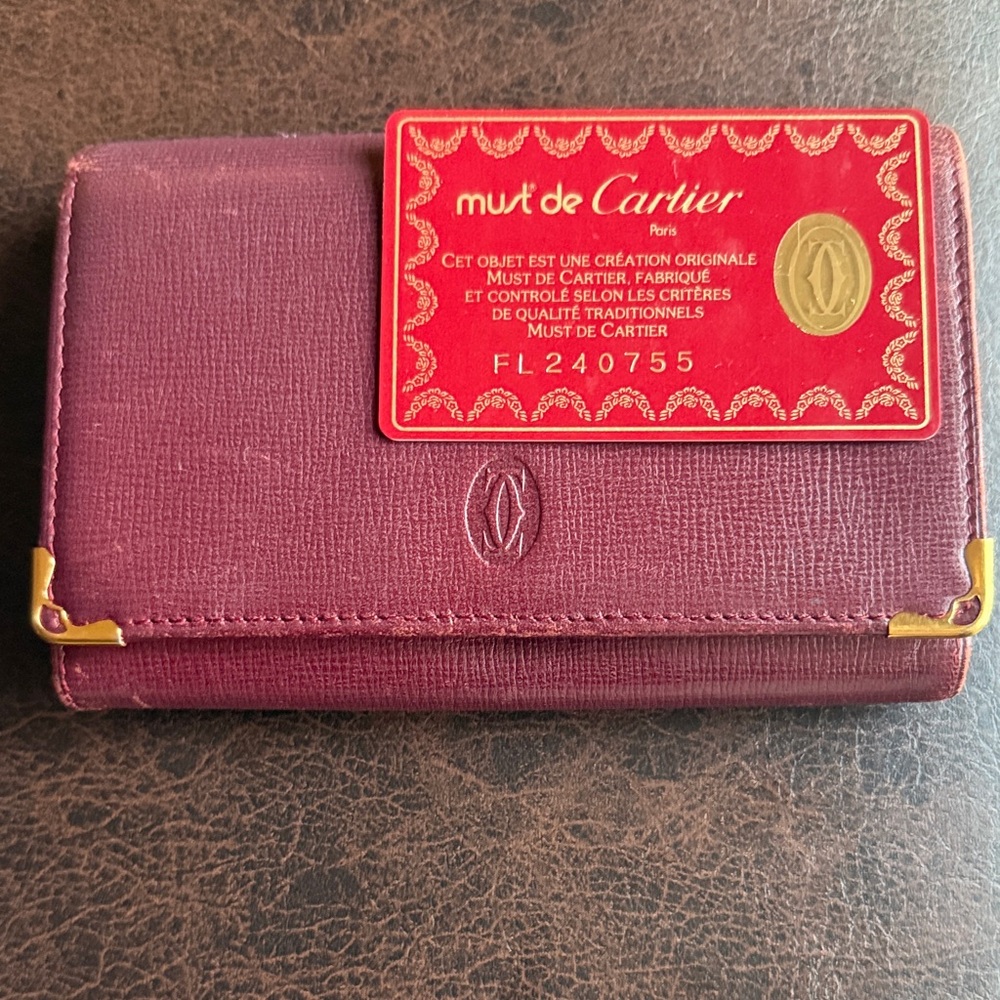 Cartier Burgundy Leather Wallet